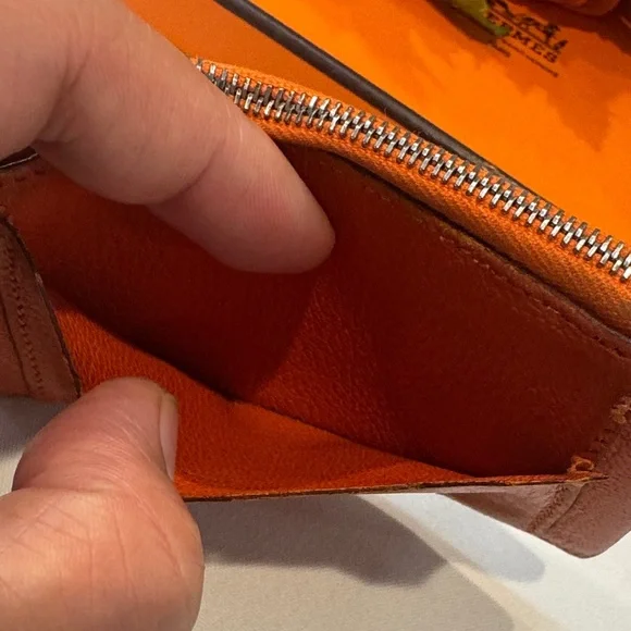 Authentic Hermes Orange Card Holder - Picture 10 of 16